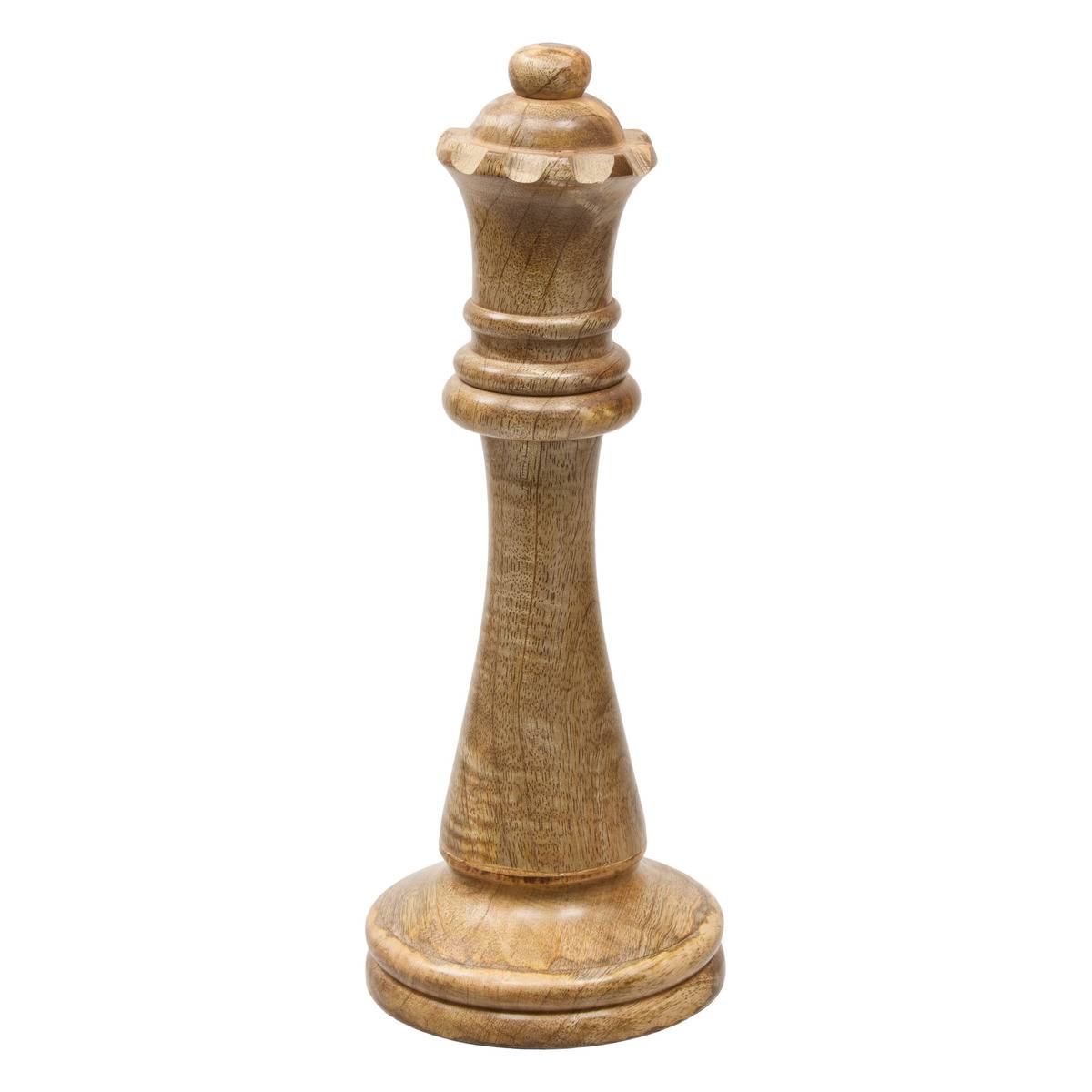 Pièce d'échec déco en manguier JOELY beige, ATMOSPHERA