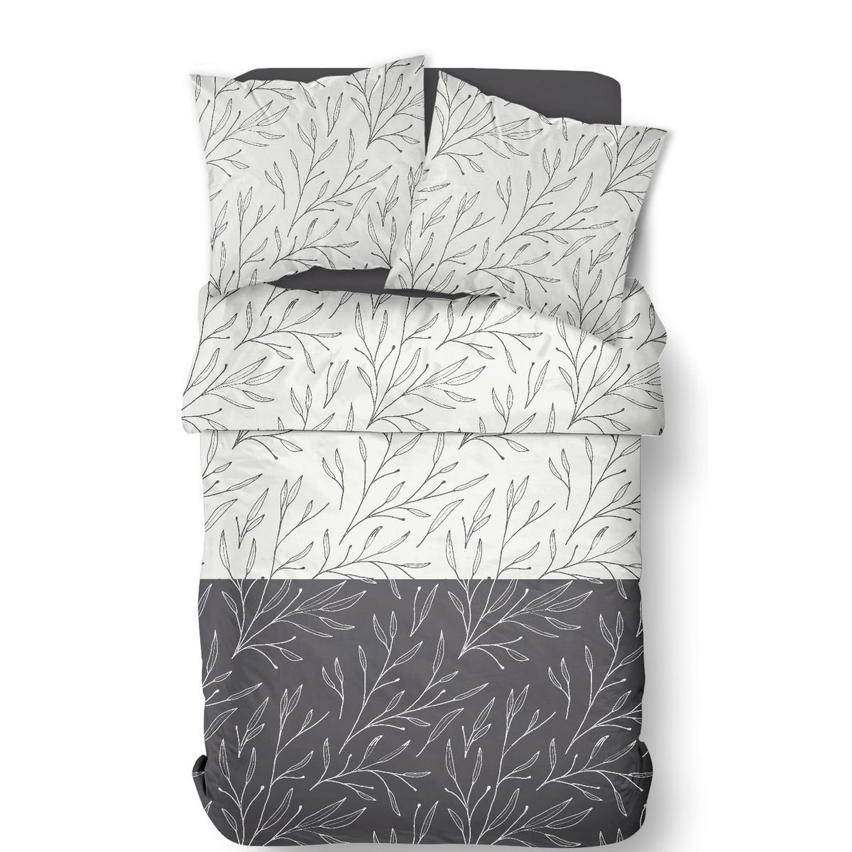 Parure de lit imprimé floral coton SUNSHINE JULES blanc, TODAY