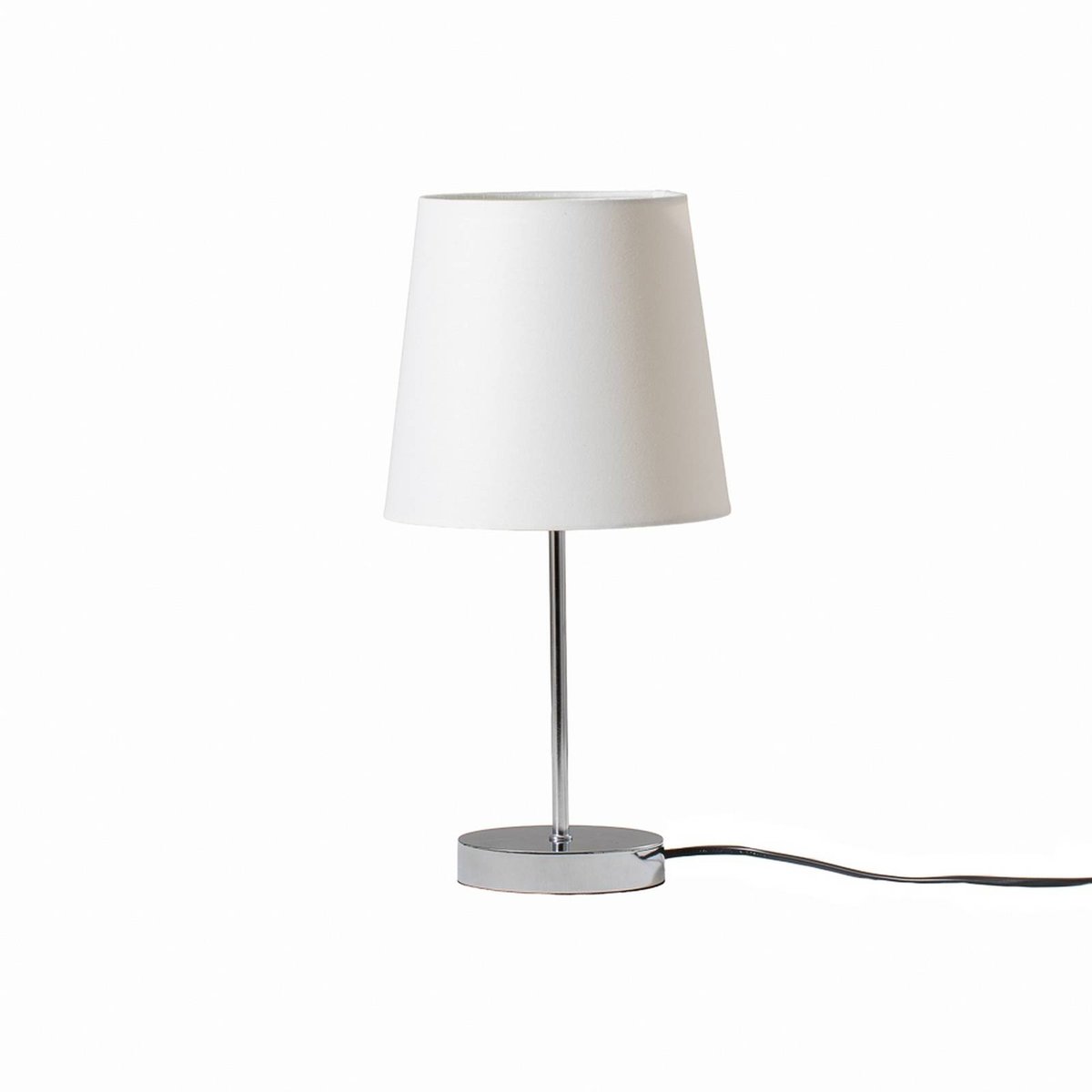 Lampe à poser en métal moderne, Leza chromé, blanc, LINDBY