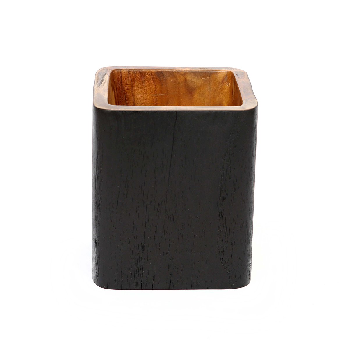 Vase teck carré BONDI noir beige, BAZAR BIZAR