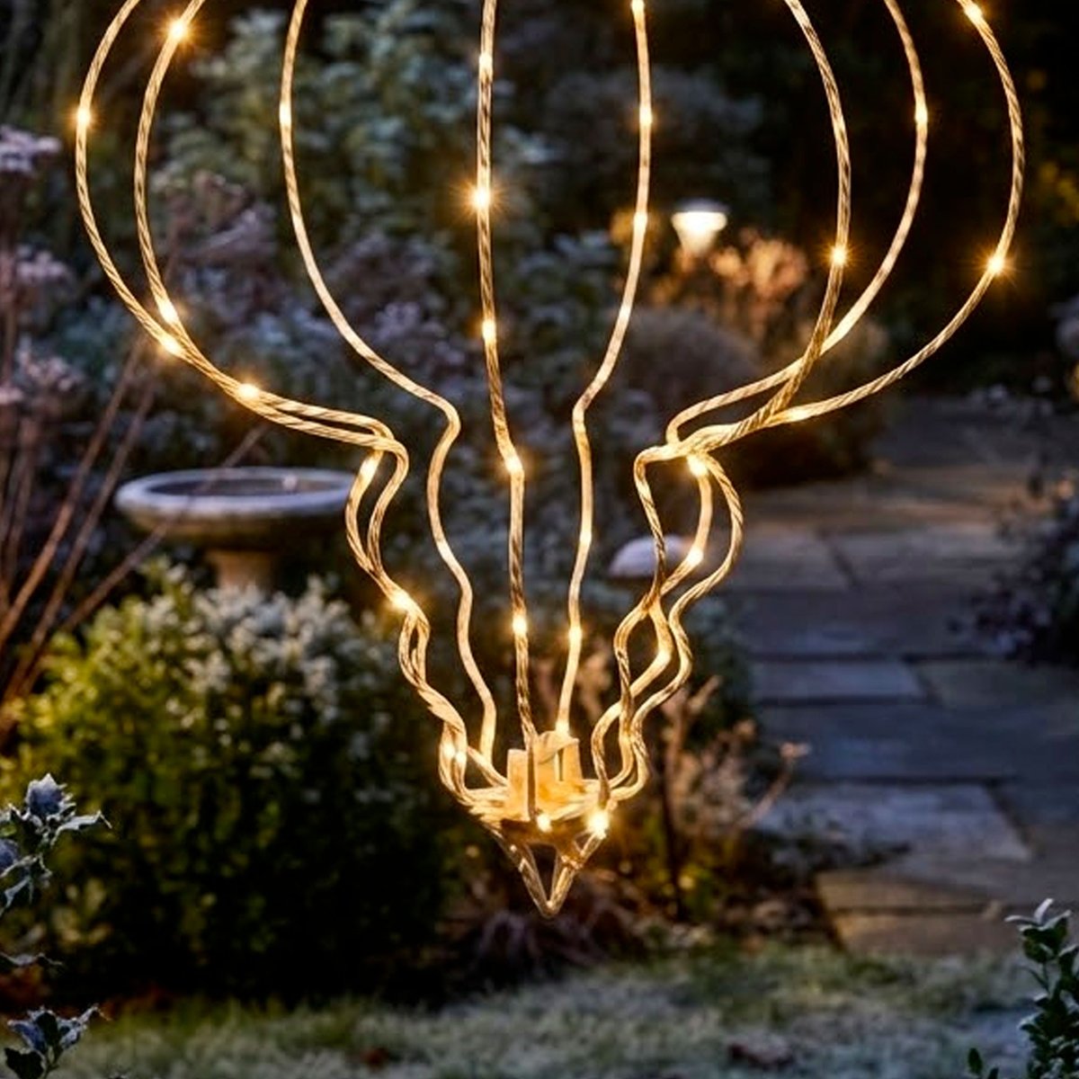 Décoration de Noël extérieure lumineuse LED 30x30x44cm blanc, WADIGA