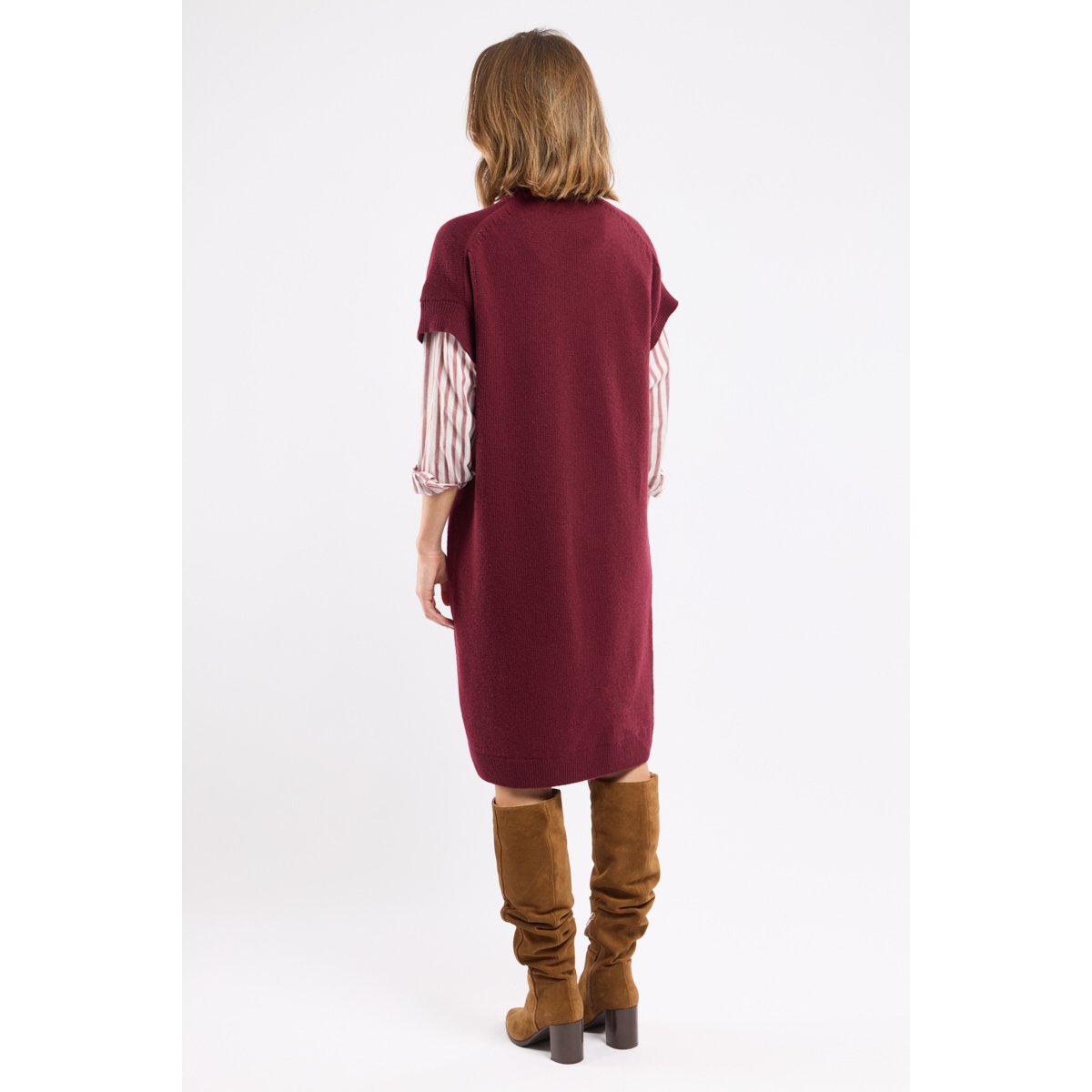 Robe pull unie - laine betterave, ARMOR-LUX