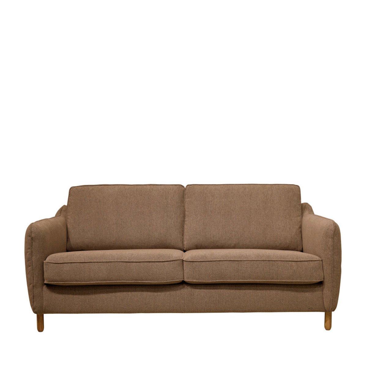 Canapé convertible ouverture express 2 places en tissu pieds bois foncé- VORNAY caramel chiné, DRAWER