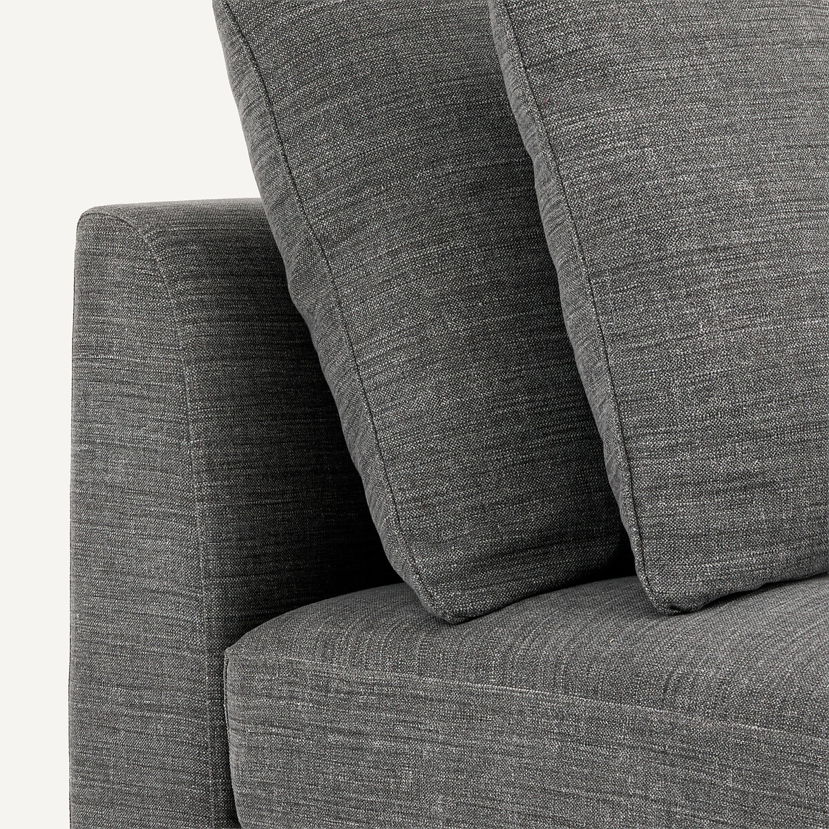 Canapé d'angle modulable en coton et lin, TIBERIO anthracite, AM.PM