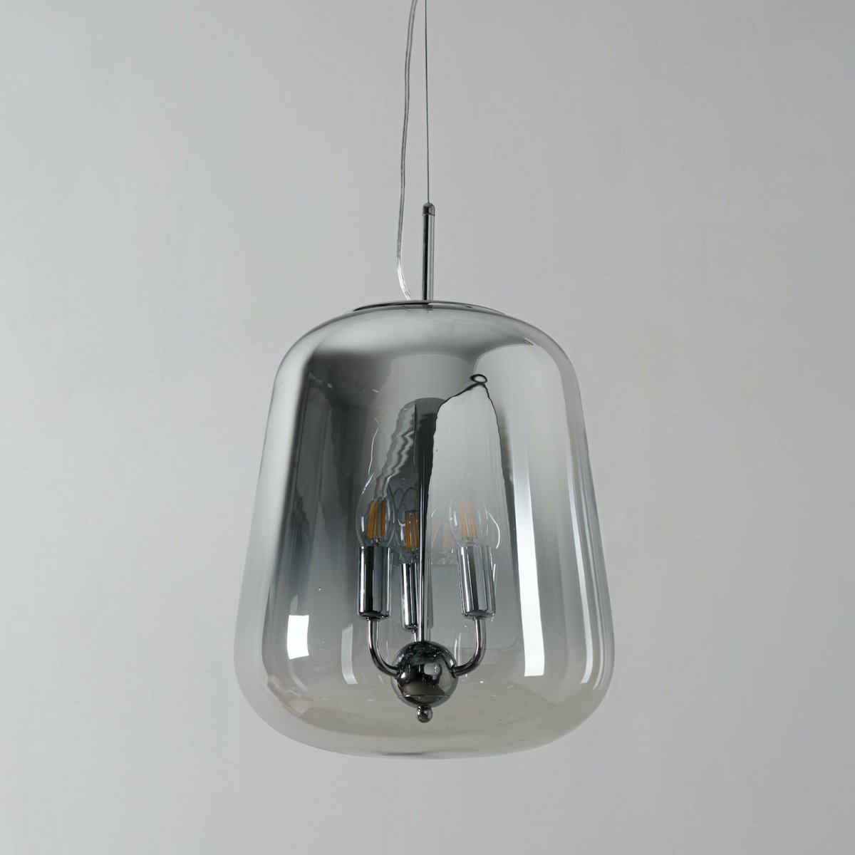 Suspension verre dégradé design - MANOLI argenté / chromé, KOSILUM