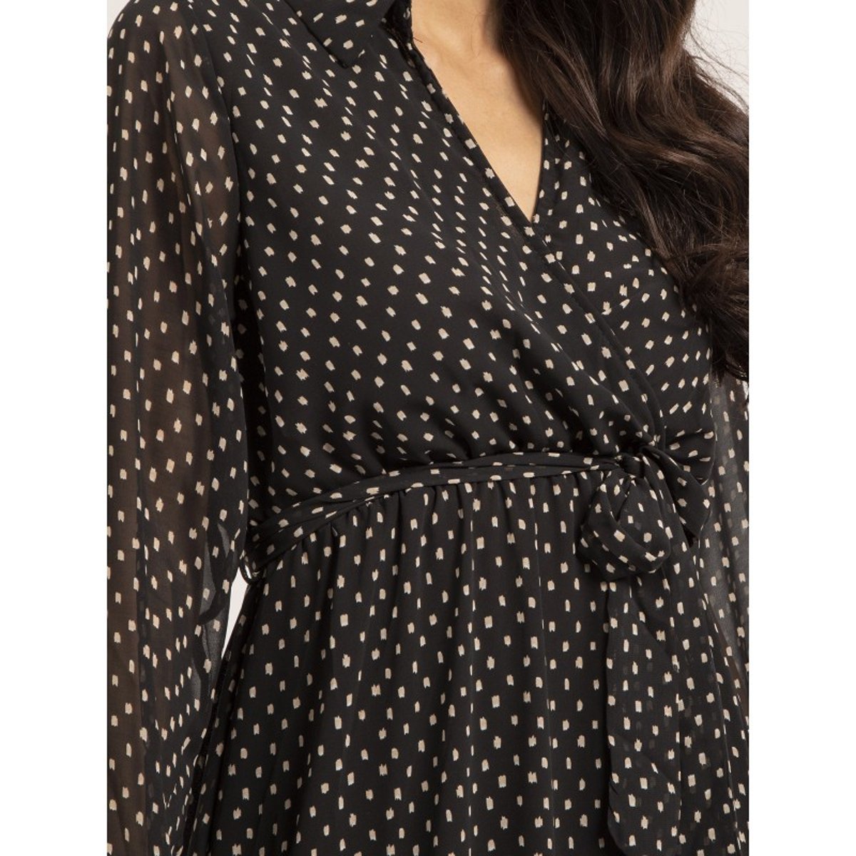 Robe Longue Motifs Idyana noir, DONA LISA
