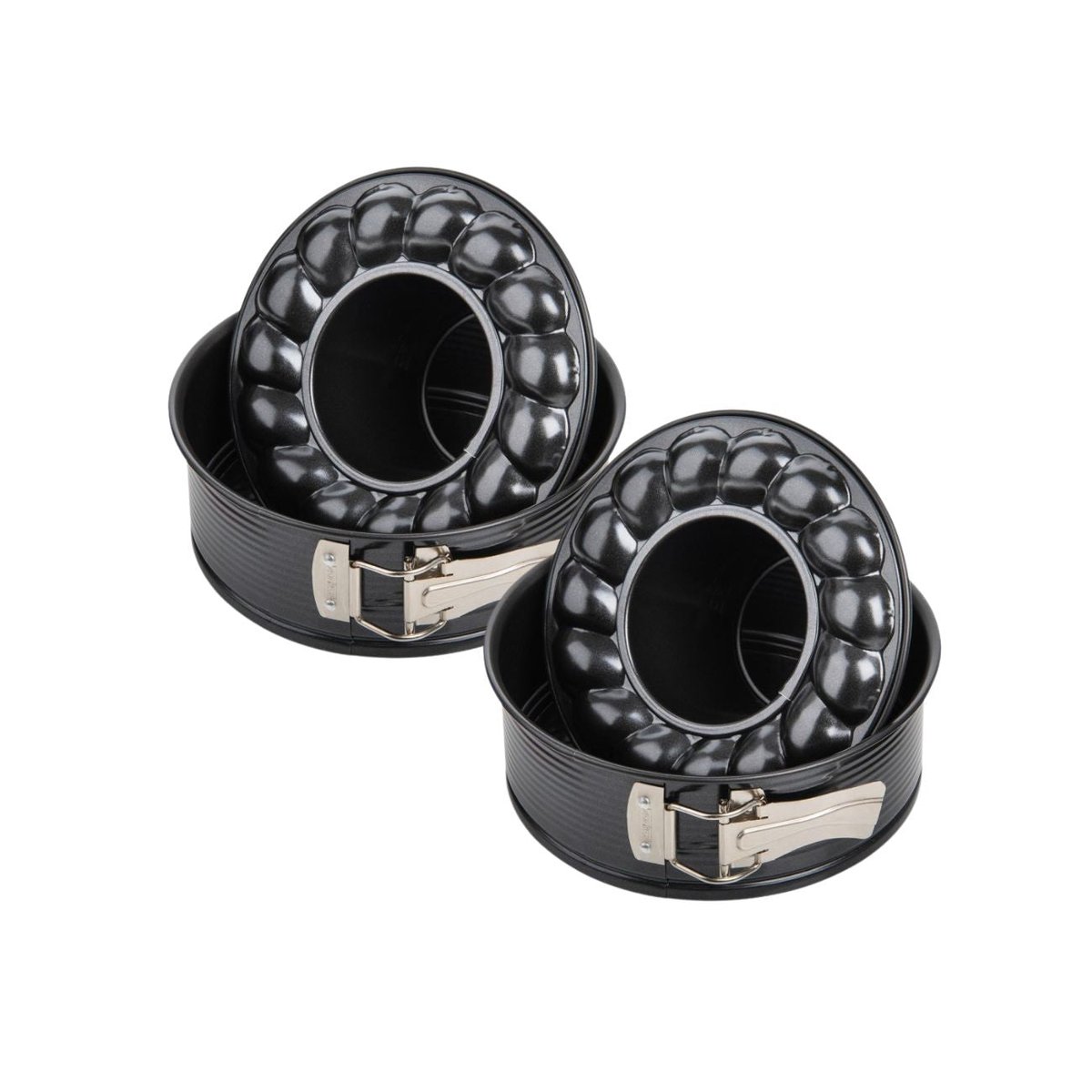 Lot de 2 moules à gâteaux 28/28/6,5 cm Black metallic Black noir, ZENKER
