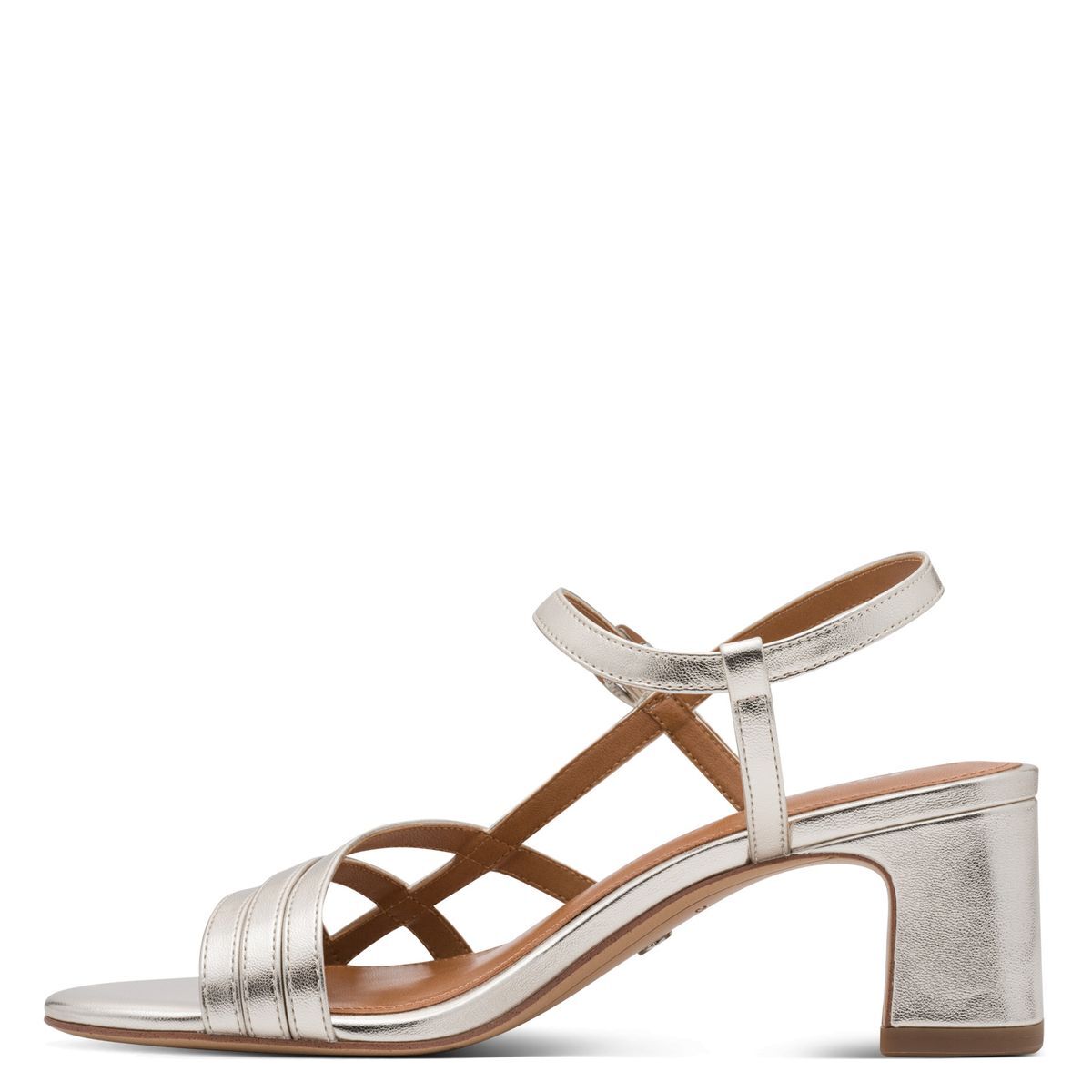 Sandales talon trotteur bleu blue océan suède, TAMARIS