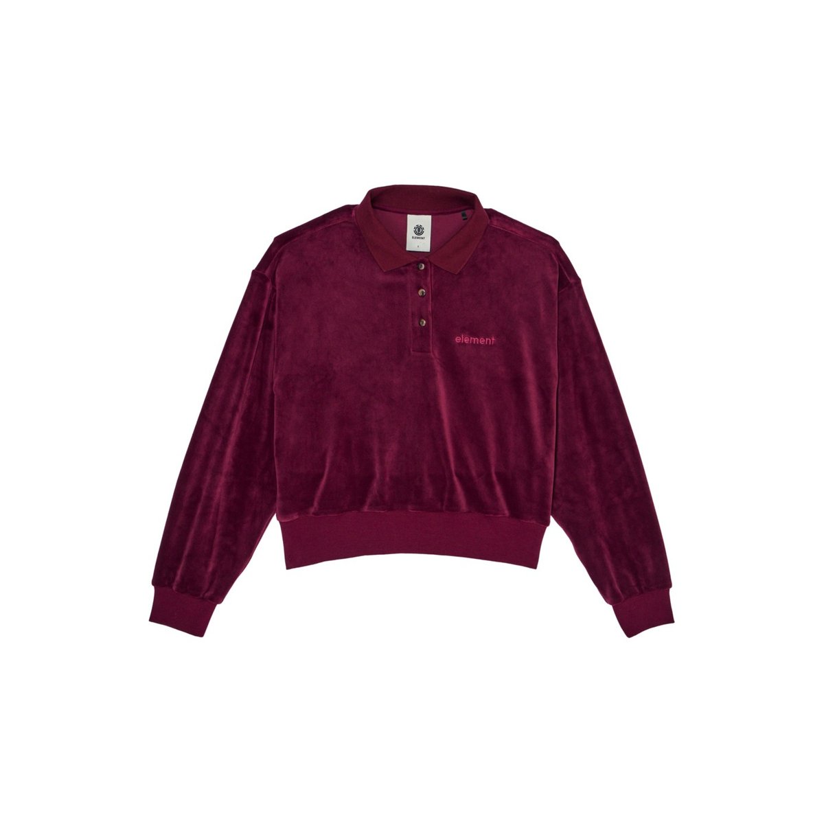 Polo en velours LOWCASE rouge zinfandel, ELEMENT