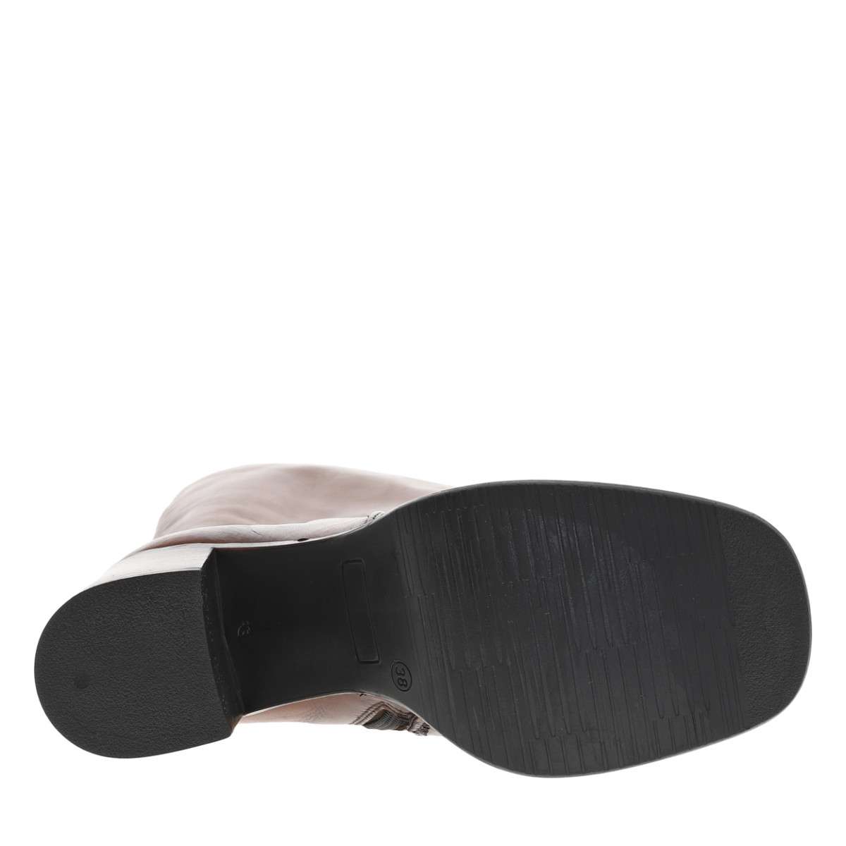 Bottes cuir talon décroché haut marron, MJUS