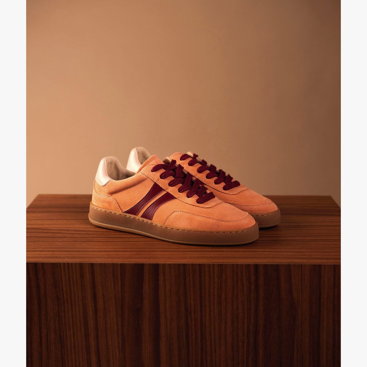Basket en cuir LAURIE rose peche, BOCAGE
