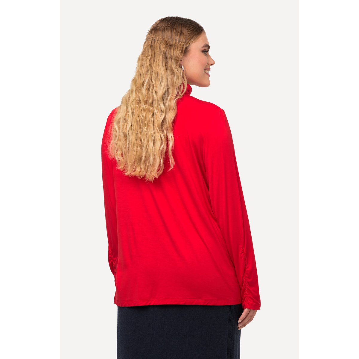 T-shirt à col roulé et manches longues rouge, ULLA POPKEN