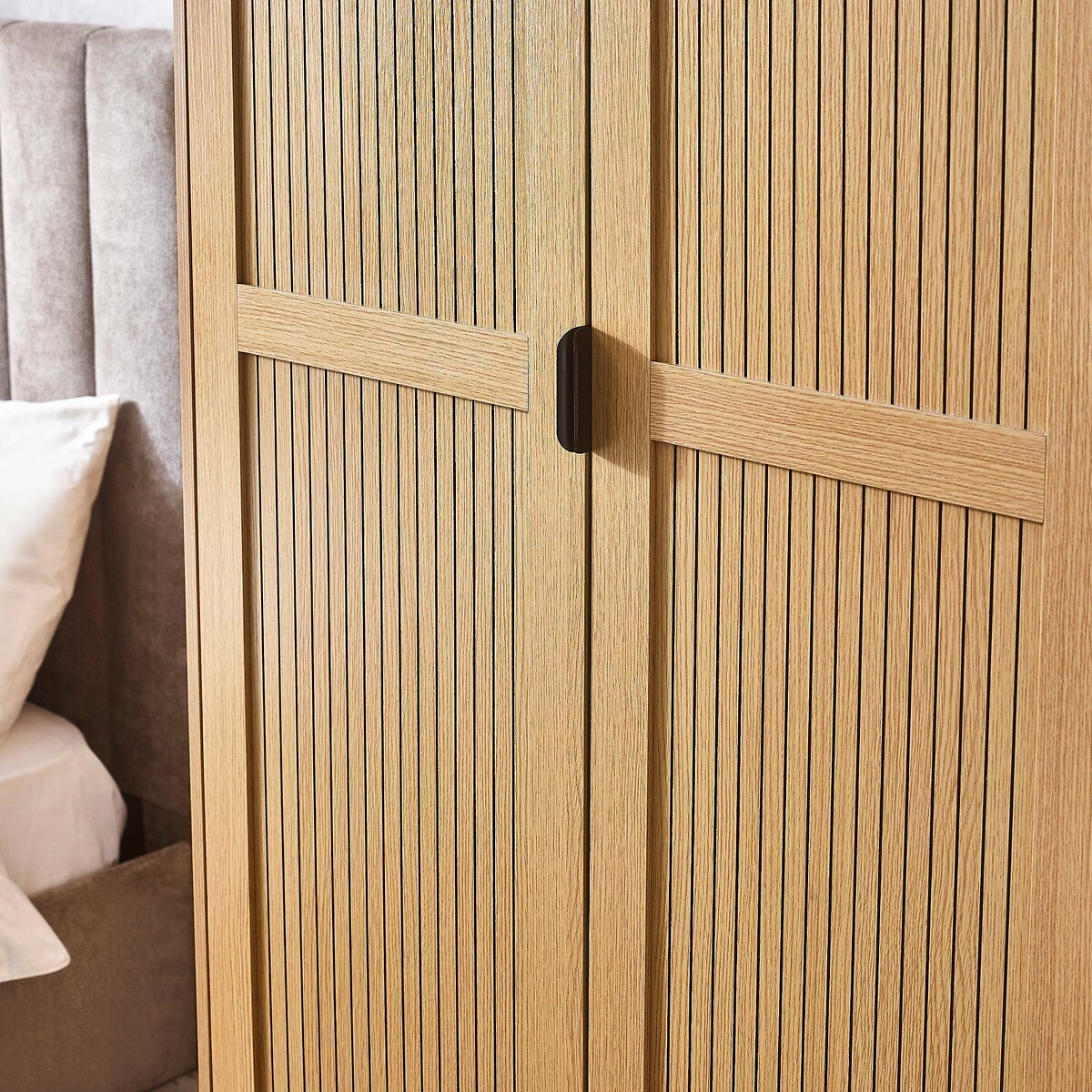 Gia Slatted Oak 2 Door Wardrobe oak, SO'HOME