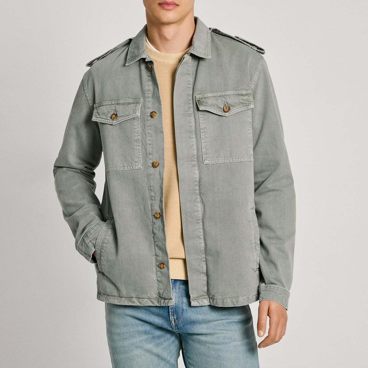 Veste Coupe Regular En Denim vert palmier, PEPE JEANS
