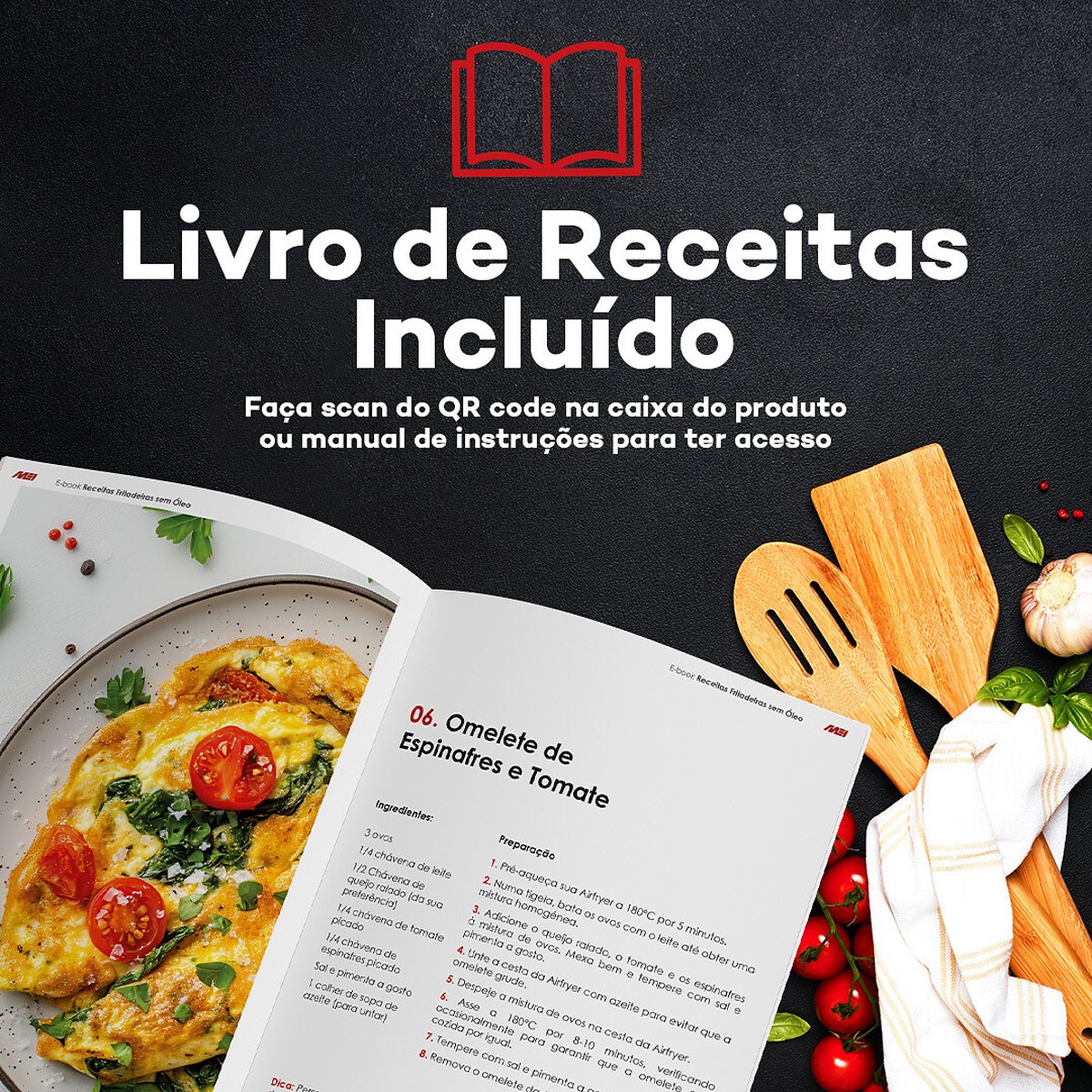 Fritadeira s/óleo 6L, MEI preto/inox, MEI