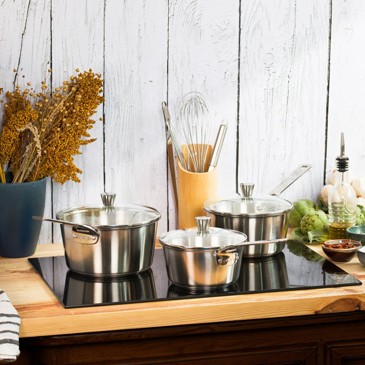 Casserole en inox brossé 1826 inox, CRISTEL