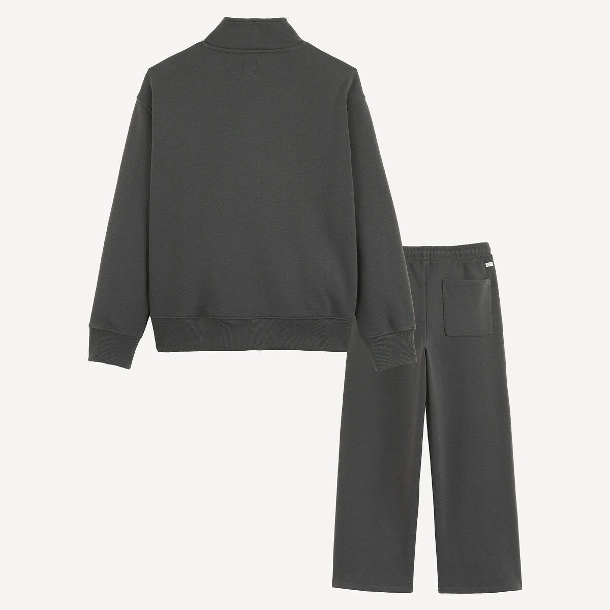 Ensemble 2 pièces, sweat col camionneur et pantalon de jogging, en molleton noir, LA REDOUTE COLLECTIONS