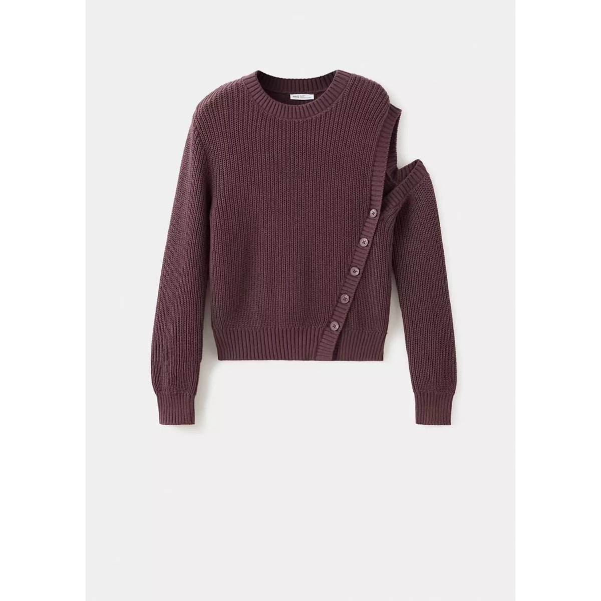 Pull en maille à découpe bordeaux, MANGO TEEN