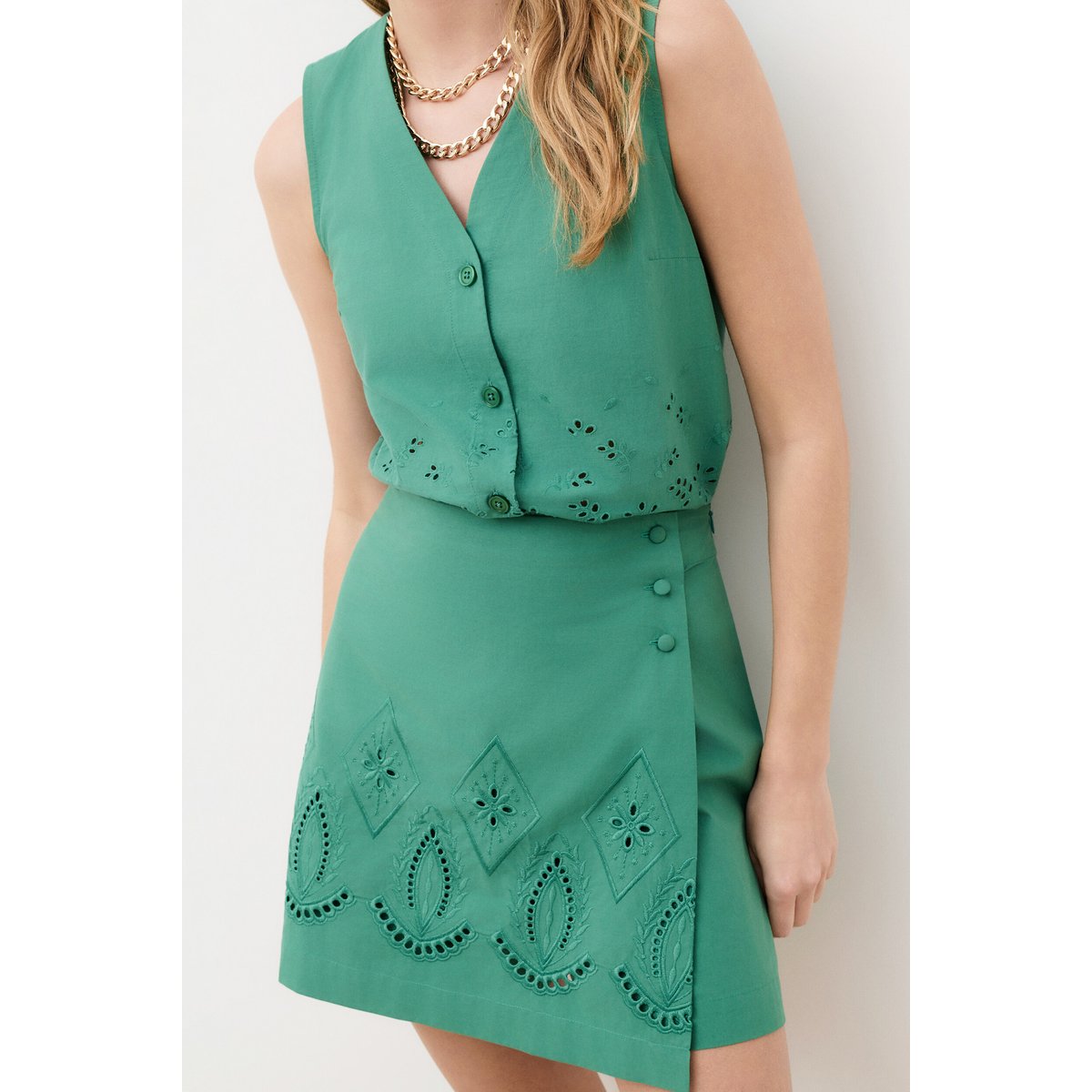 Jupe-short taille haute PARTENABRODE vert, CAROLL