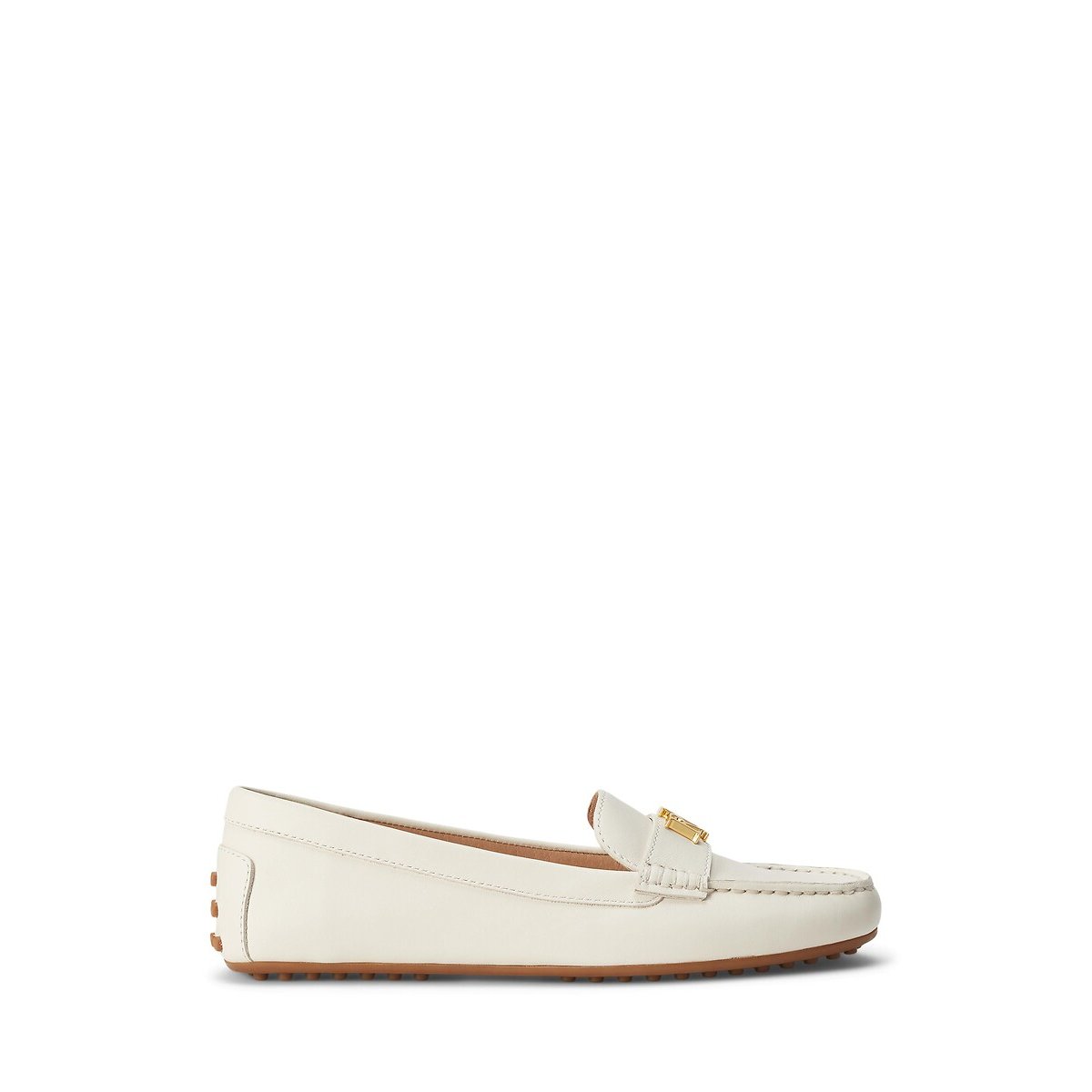 Mocassins en cuir Barnsburry blanc, LAUREN RALPH LAUREN