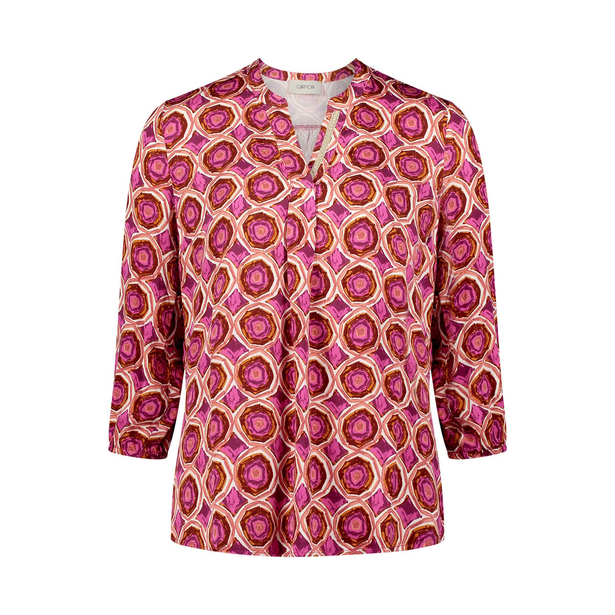 T-shirt façon blouse à motifs blanc/violet, CARTOON
