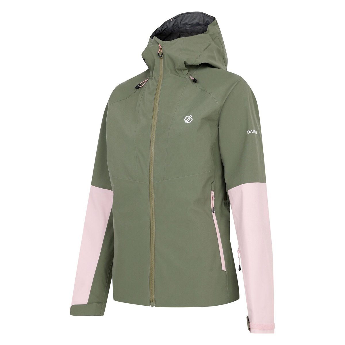 Veste imperméable ASSERT vert olive / rose cristal, DARE 2B