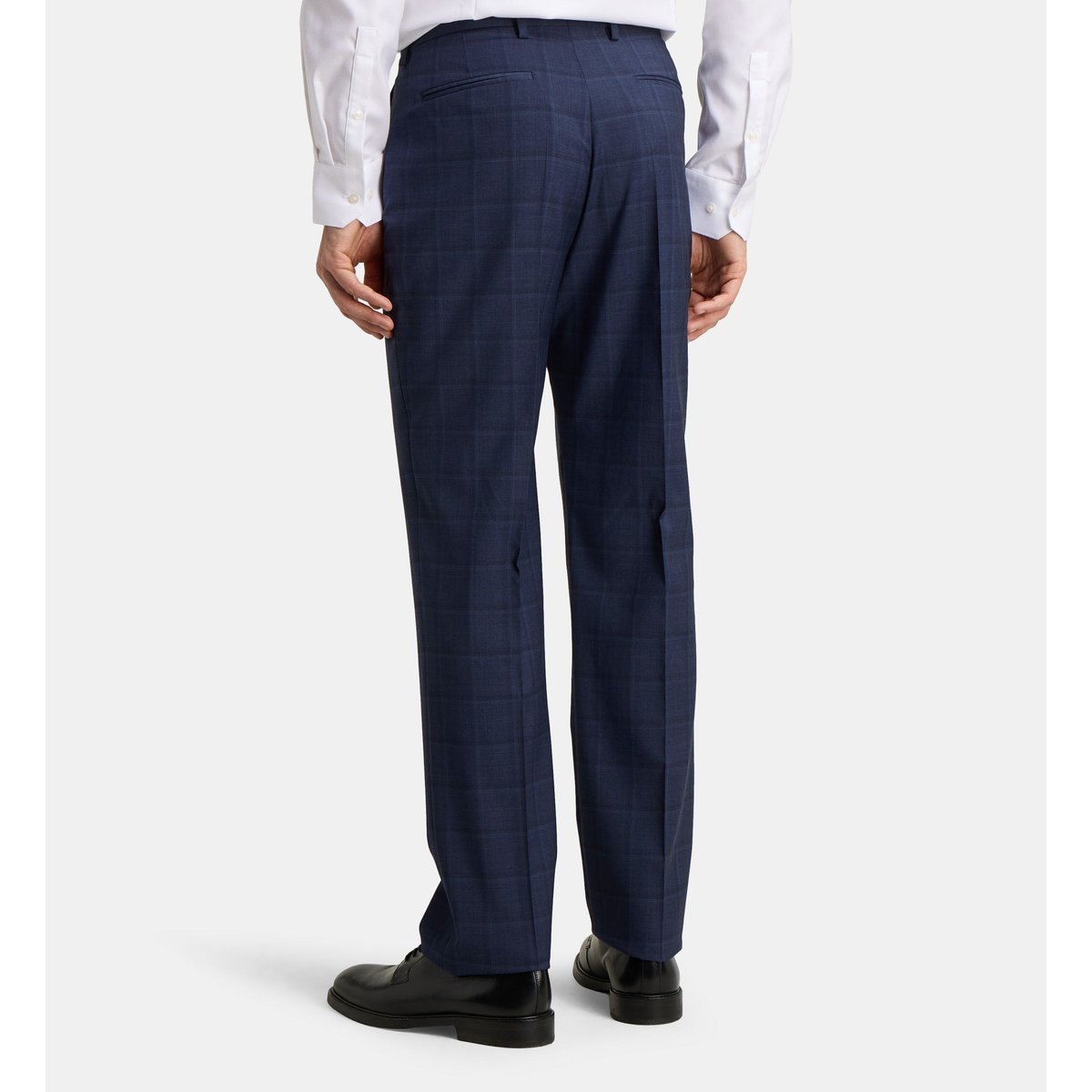 Pantalon de costume anzio p droit en lin bleu foncé, COMPTOIR GL