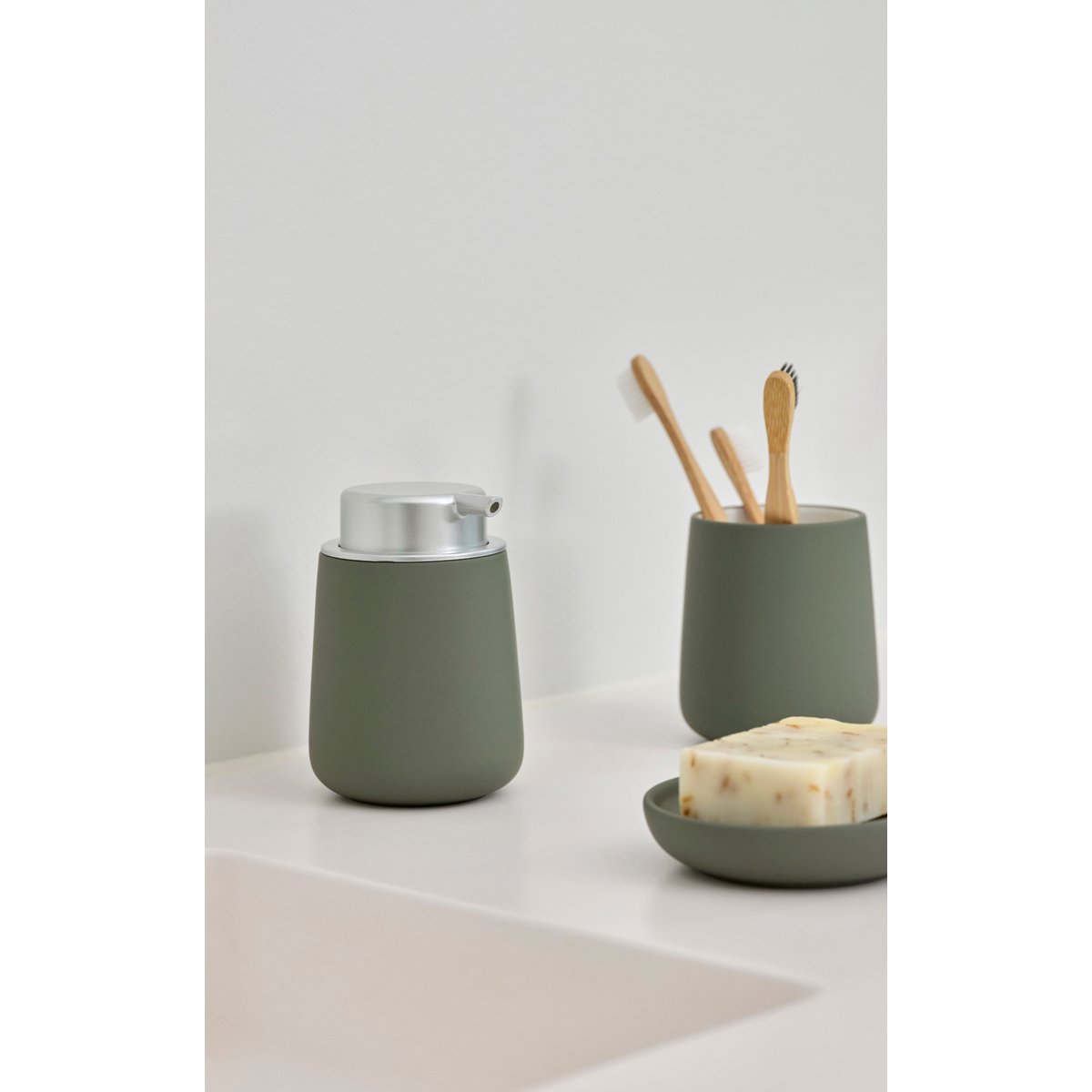 Porte-savon NOVA vert olive, ZONE DENMARK