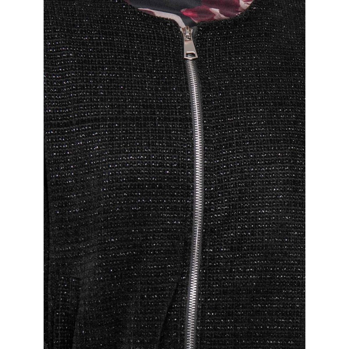 Blouson Bomber Tweed Pailleté Uldia noir, DONA LISA