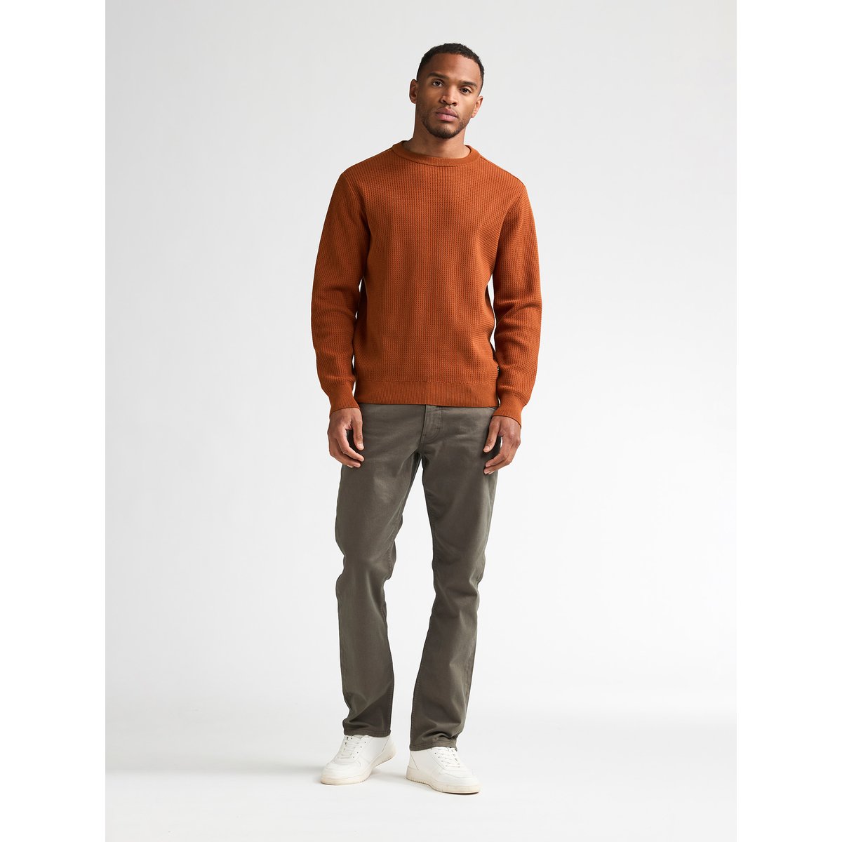 Pull col rond en coton mélangé steelbend orange copper orange, PETROL INDUSTRIES