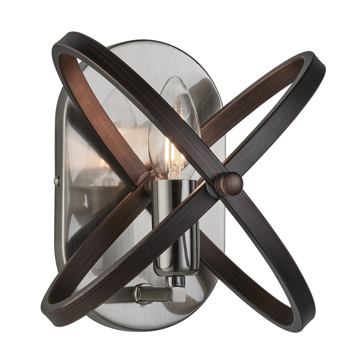 Hino Cross Circle Detail Wall Light in Pewter black, SO'HOME