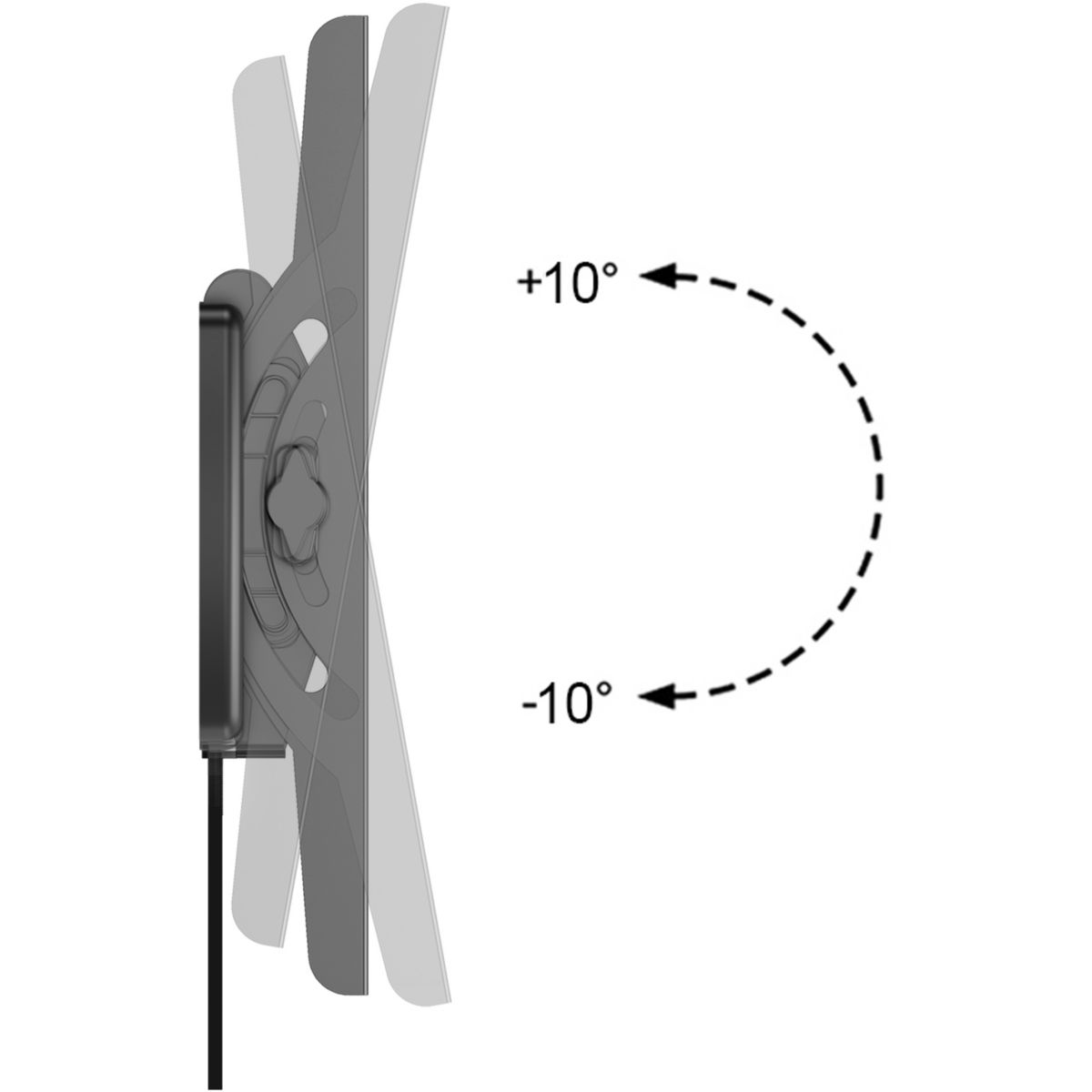Support mural TV Inclin'TV 19-28'' couleur unique, ESSENTIEL B