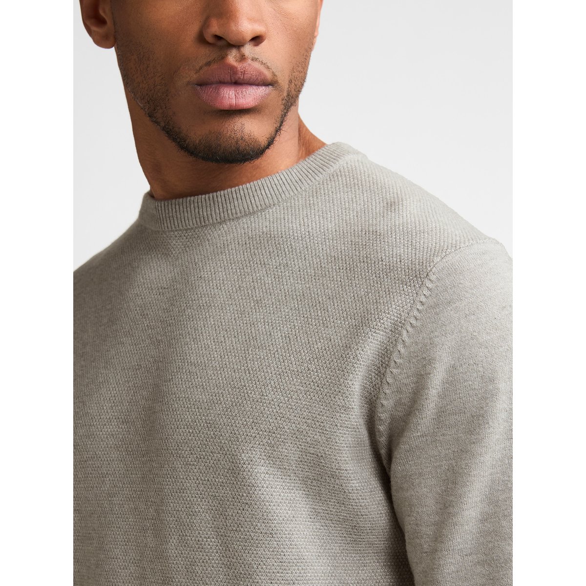 Pull col rond chiné stonebend noir ice grey, PETROL INDUSTRIES