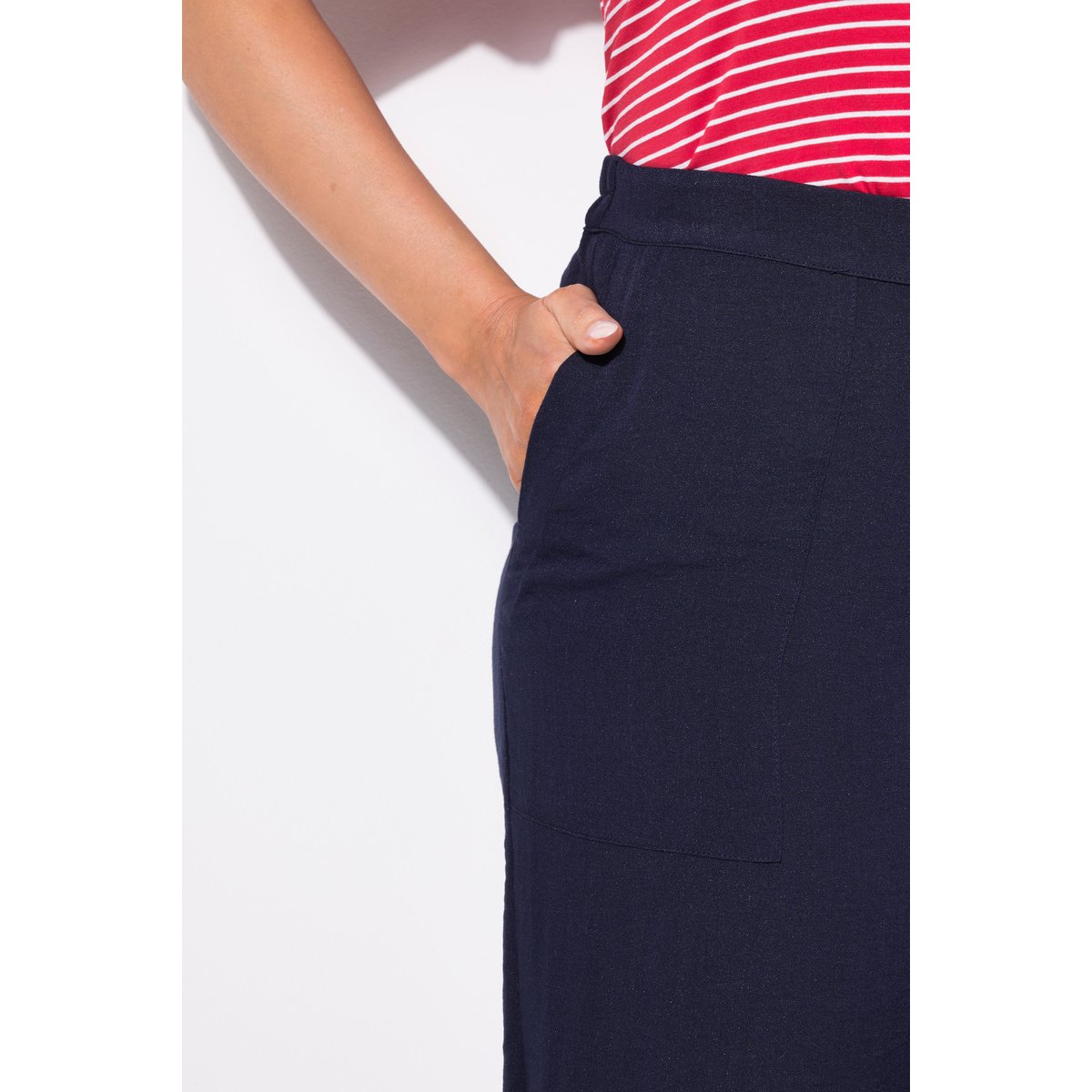 Pantalon Rena 7/8. Jambe étroite. marine, ULLA POPKEN