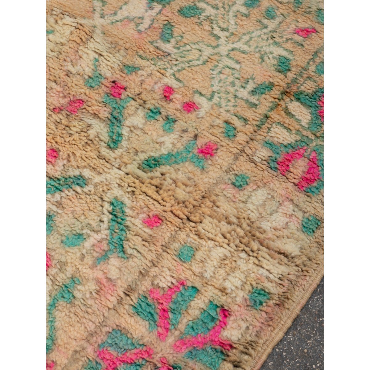 Grand tapis en laine rose et bleu Olivier N°35 - Bon état rose, DEBONGOUT