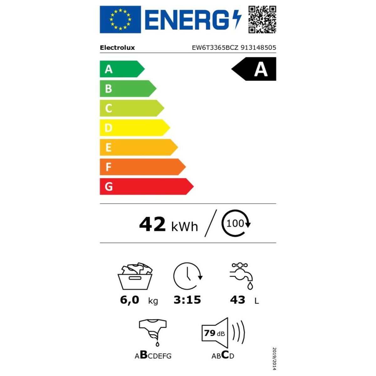 Lave linge top EW6T3365BCZ blanc, ELECTROLUX