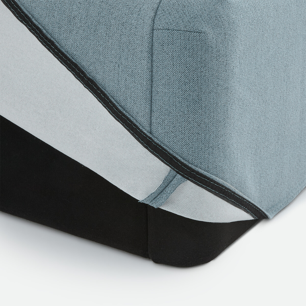Cama con espacio de almacenamiento, tejido de chenilla texturizada, somier elevable, BOLEA azul , LA REDOUTE INTERIEURS