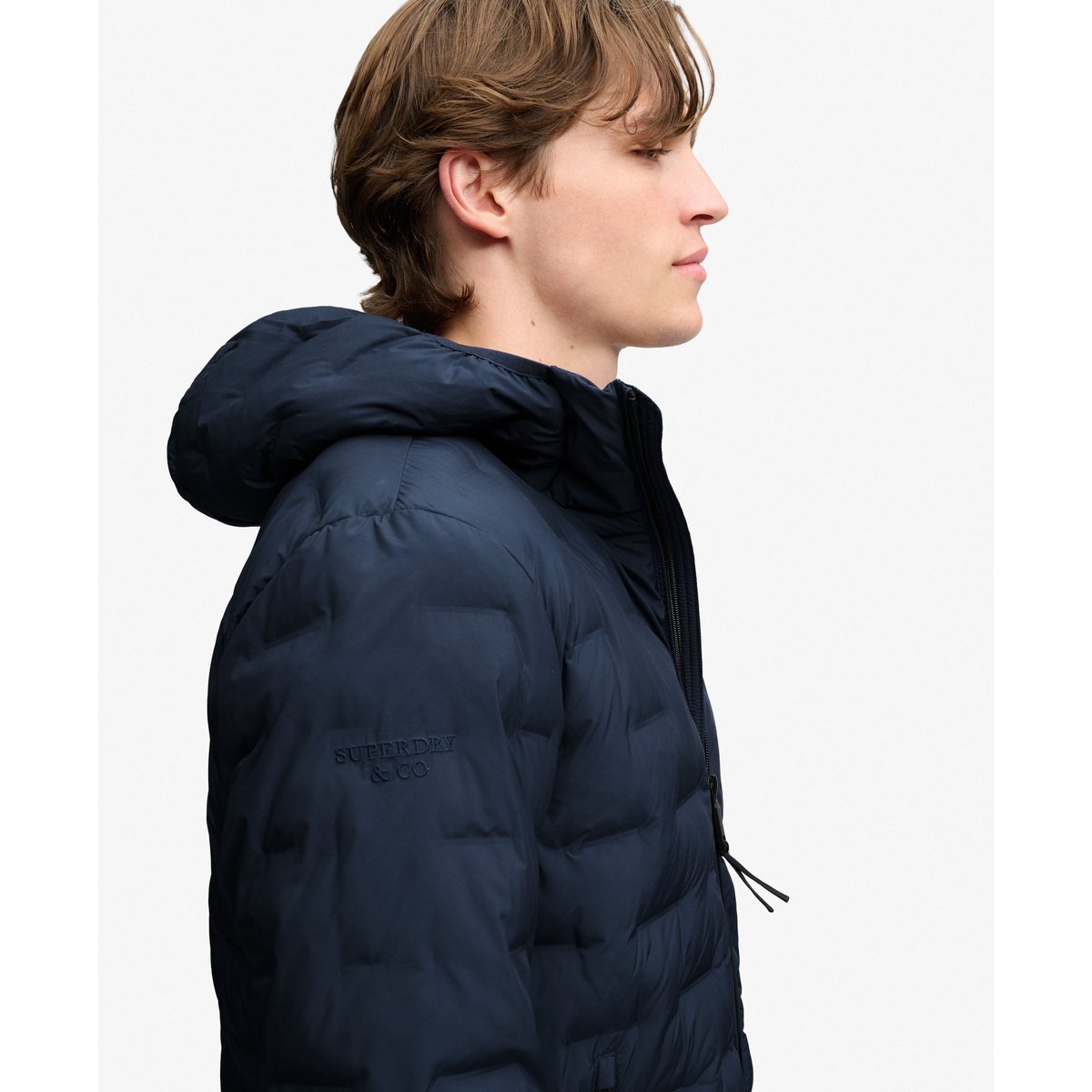 Veste Matelassée Heat Weld Coupe Décontractée bleu pétrole, SUPERDRY