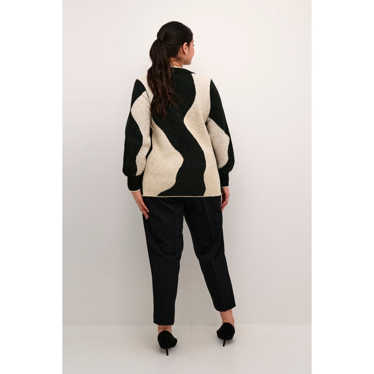 Knitted pullover noir abstract knit, KAFFE CURVE