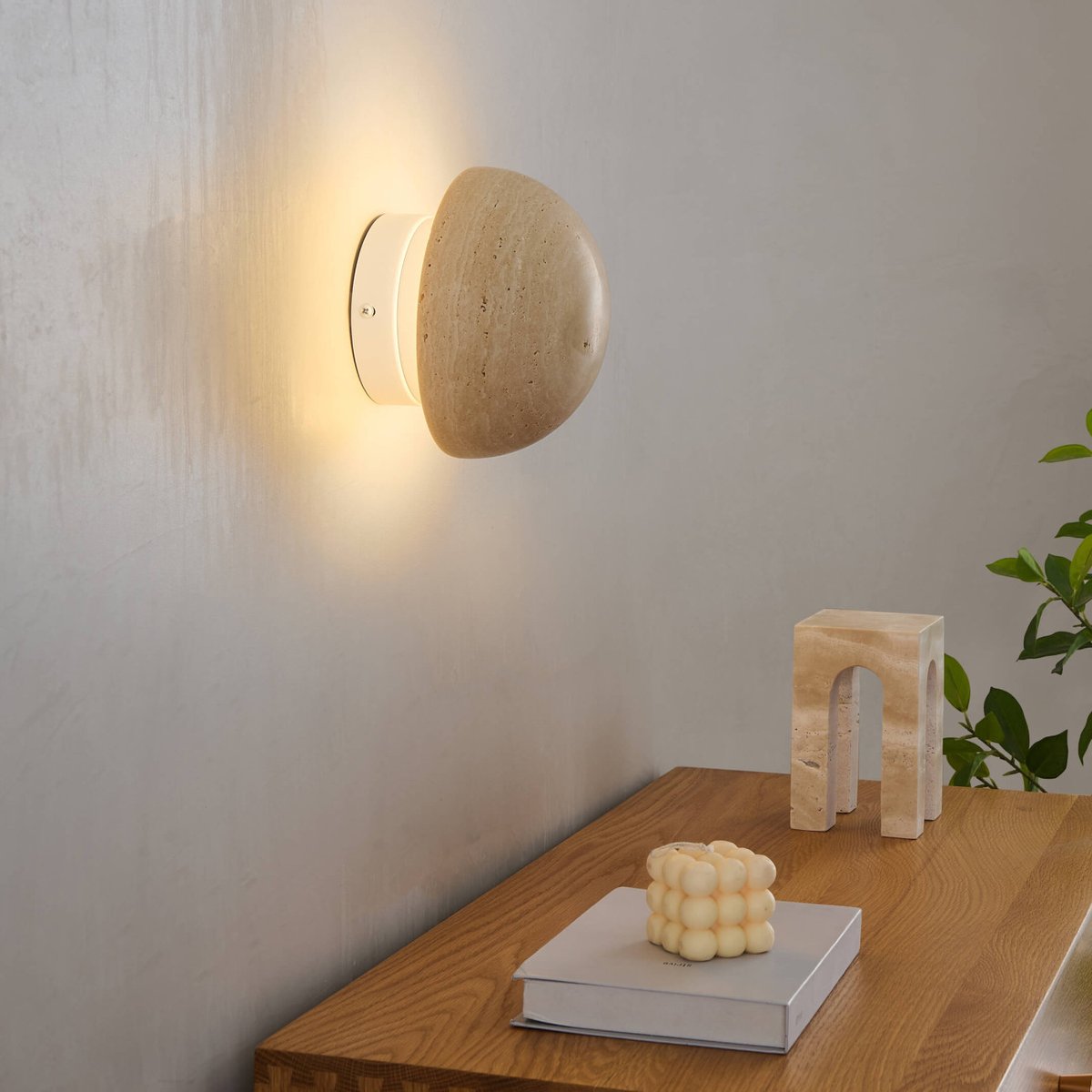 Applique en pierre naturelle à LED - ELVIN beige, KOSILUM