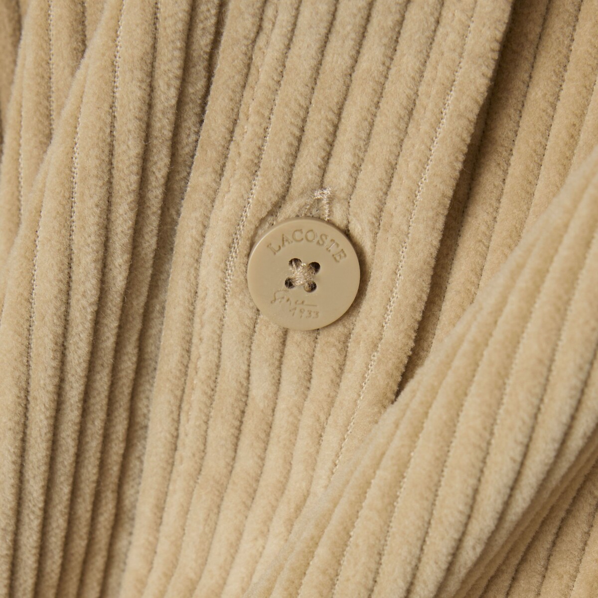 Chemise en velours, Regular Fit beige, LACOSTE