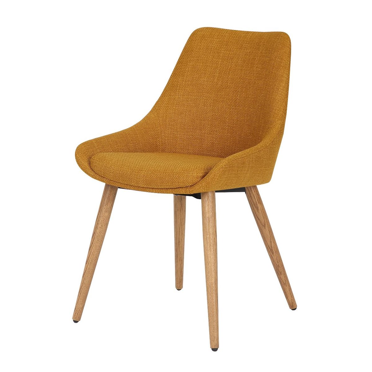 Chaise repas en tissu  pied chêne ocre, ZAGO