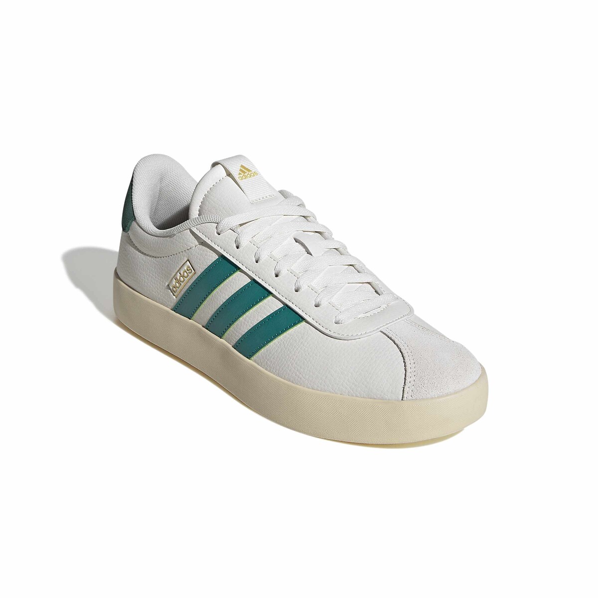 Baskets en cuir VL COURT 3.0 ecru/vert, ADIDAS SPORTSWEAR