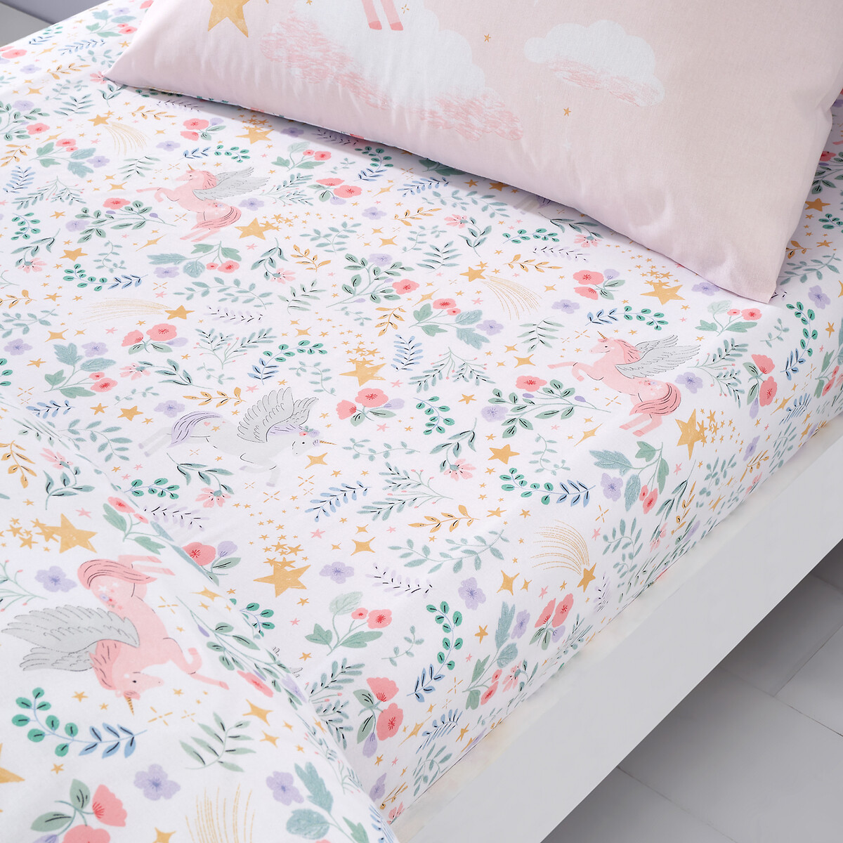 Fairytale Unicorn Fitted Sheet white, CATHERINE LANSFIELD