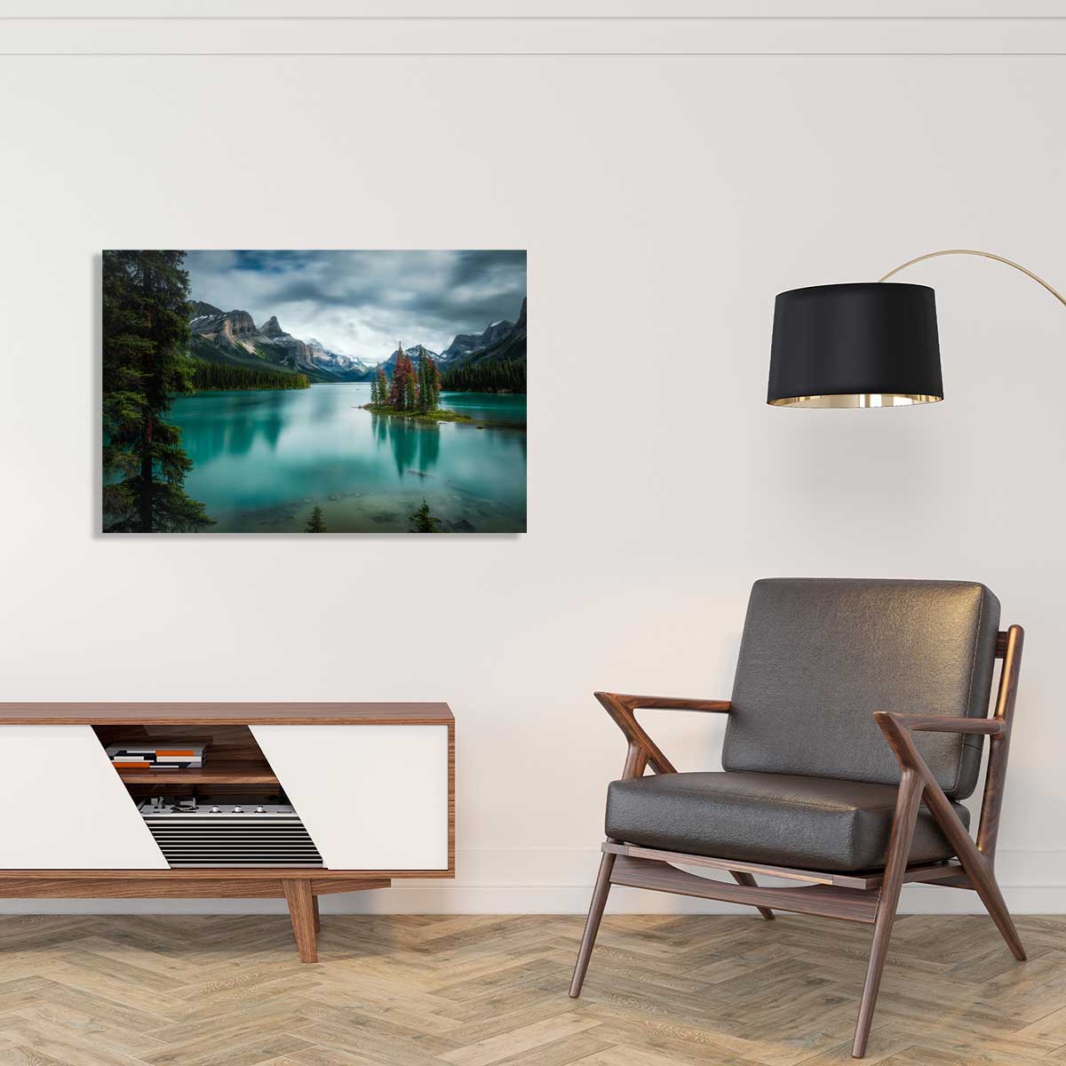 Tableau paysage du Canada, Lac de Banff tableau alu dibond, HEXOA