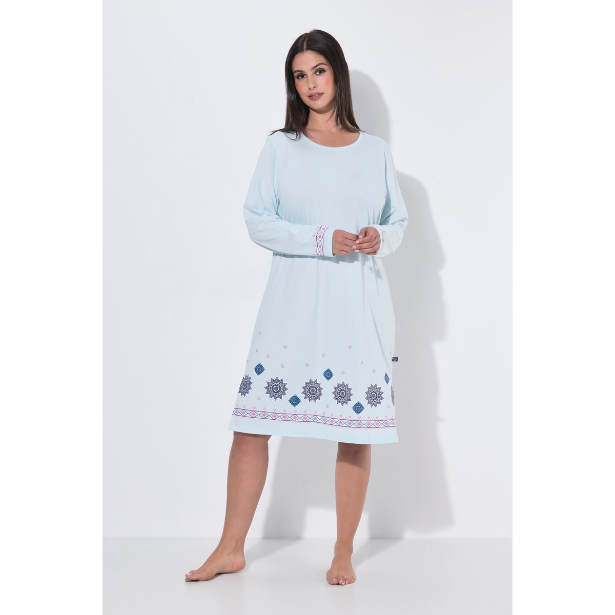 Lot de 2 chemises de nuit / grands T-shirts bleu mer de glace, ULLA POPKEN