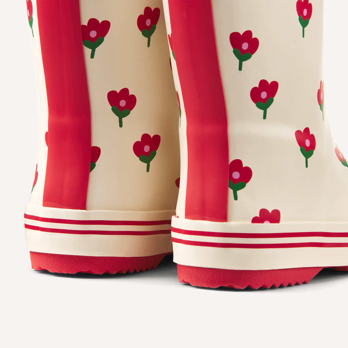 Bottes en caoutchouc imprimées fleurs beige, LA REDOUTE COLLECTIONS