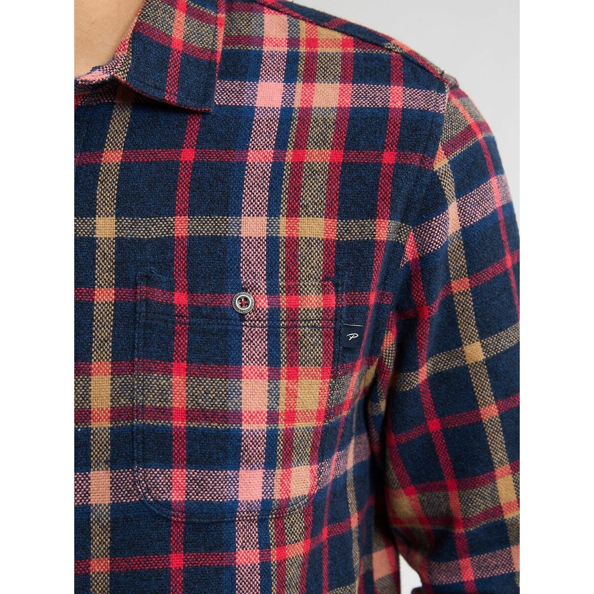 Checked Long Sleeve Shirt navy blue, PETROL INDUSTRIES