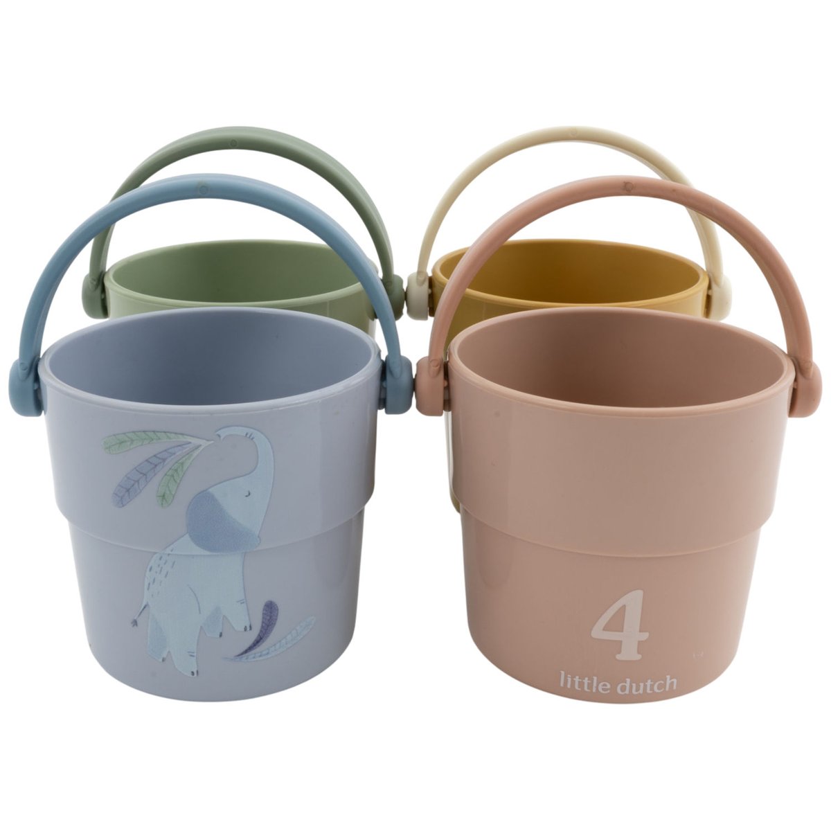 Lot de 4 gobelets de bain multicolore, LITTLE DUTCH
