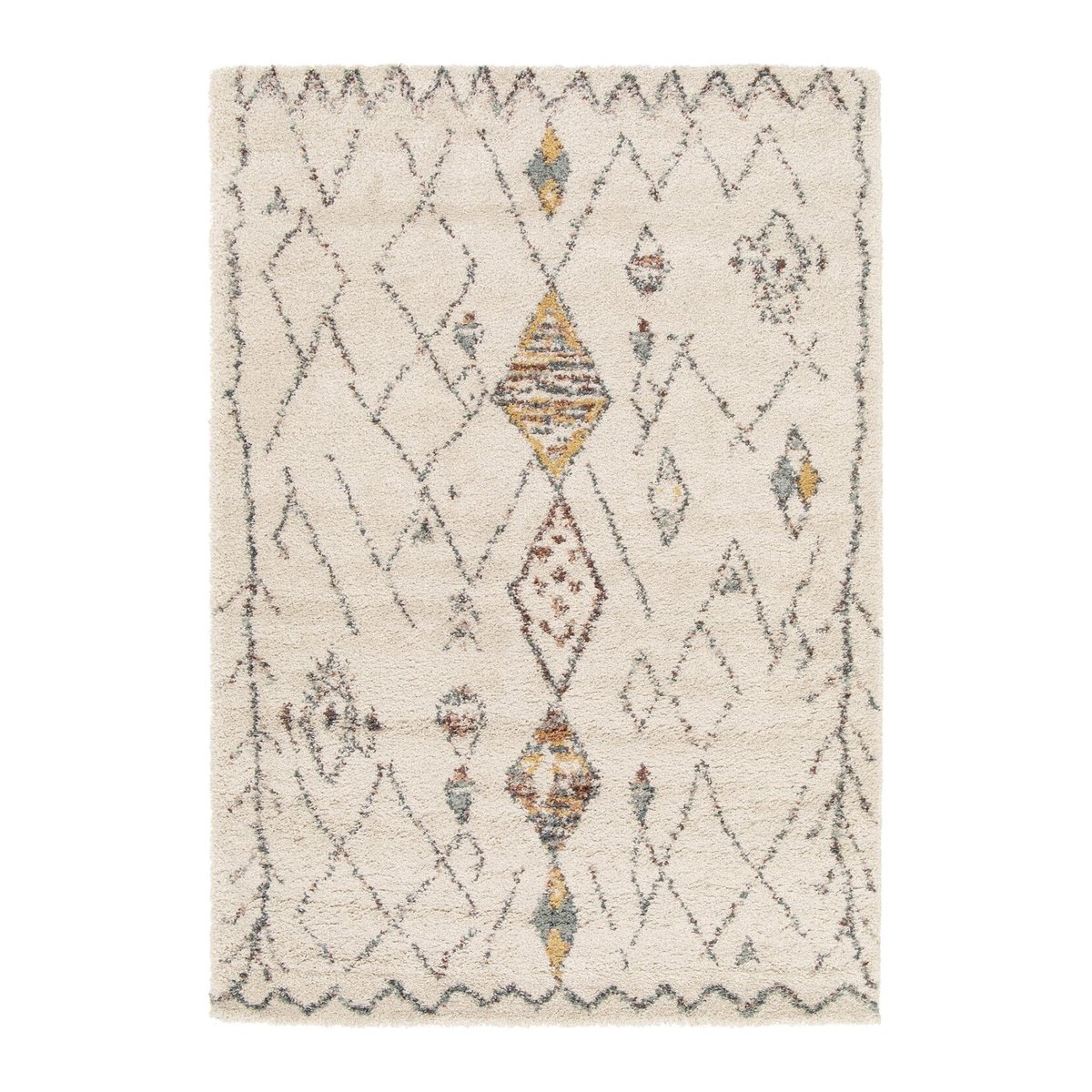 Tapis shaggy épais et confortable TIZI beige sable, AFK LIVING